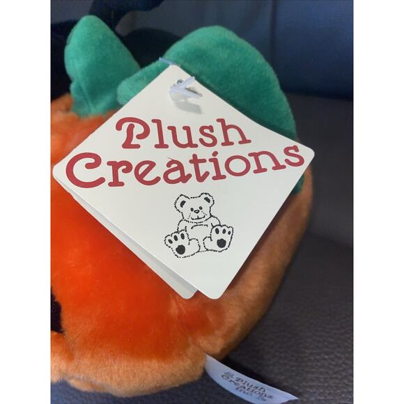 Vintage Plush Creations Inc 1995 Pumpkin Plush & Spider Jack o Lantern Halloween - Picture 6 of 6